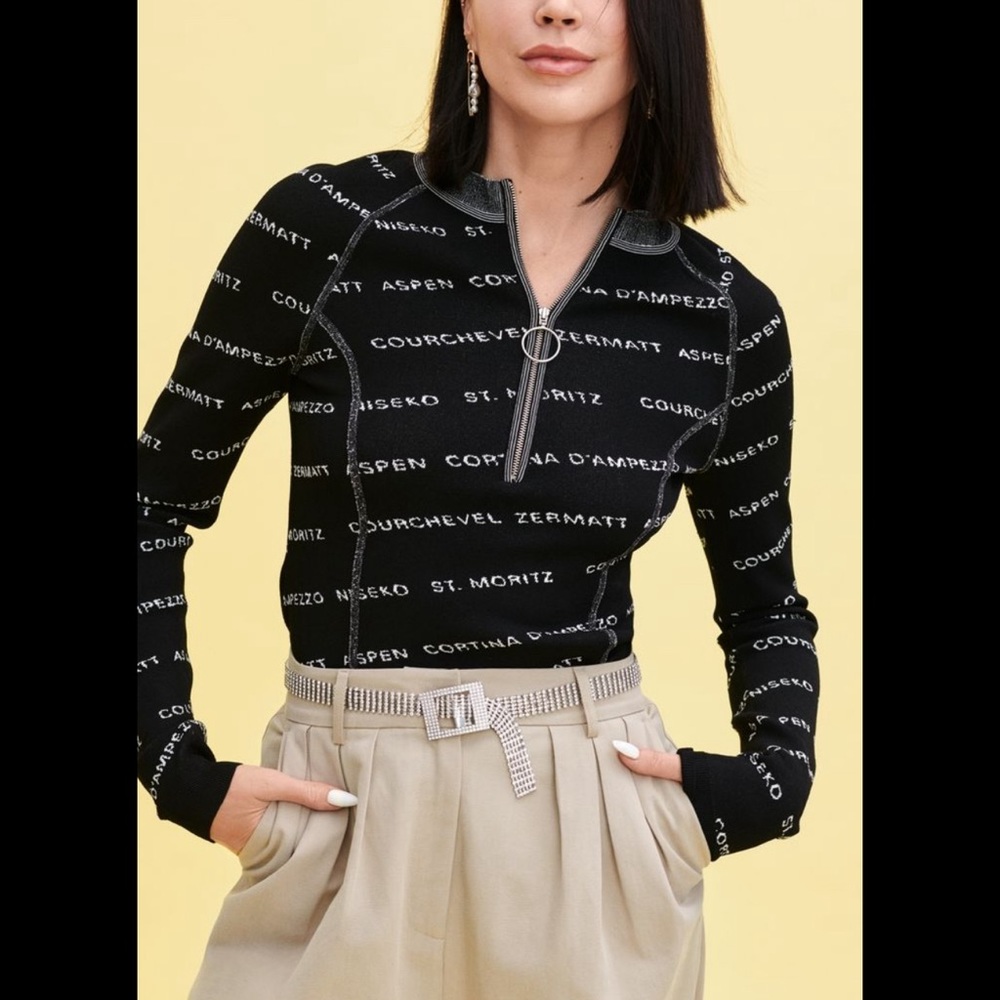 ISO H&M Jacquard knit zip sweater size small
